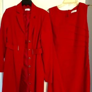 Two piece Calvin Klein dress w/ matching coat
